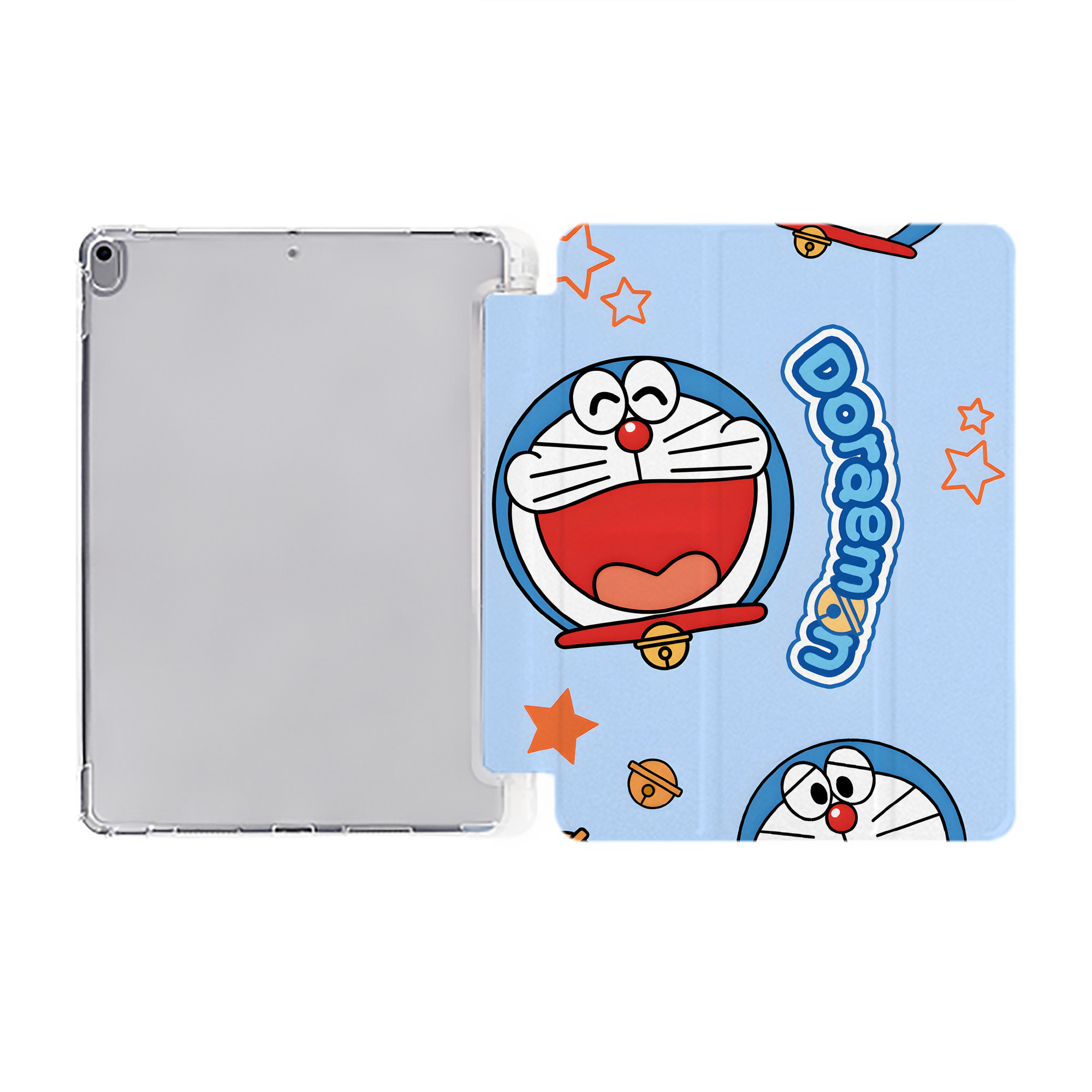 （画像用） ドラえもん Doraemon IPad ケース ペン収納付き 三つ折りスタンド PUレザー×シリコン 対応機種9.5/10.5/10.9インチ